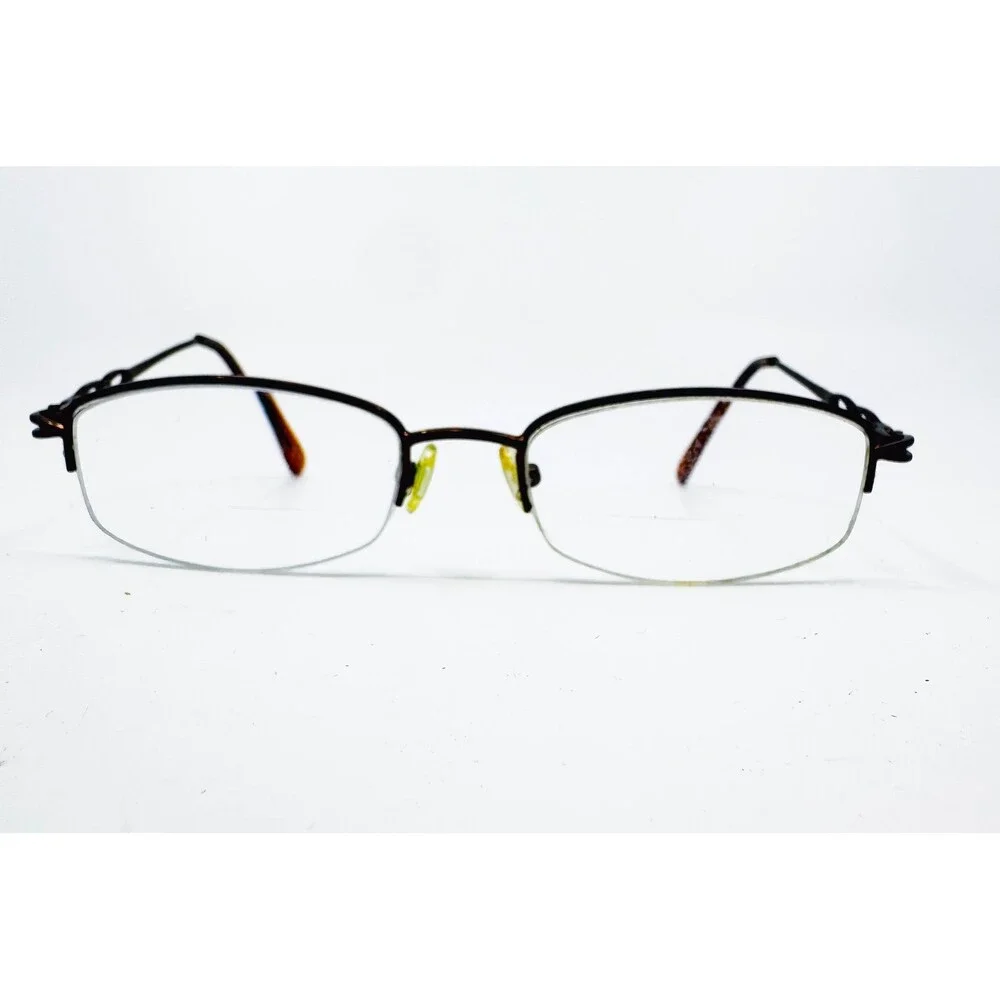 Unbranded Eyeglasses Frames Womens Brown Semi Rimless Chain Link 48-18-135